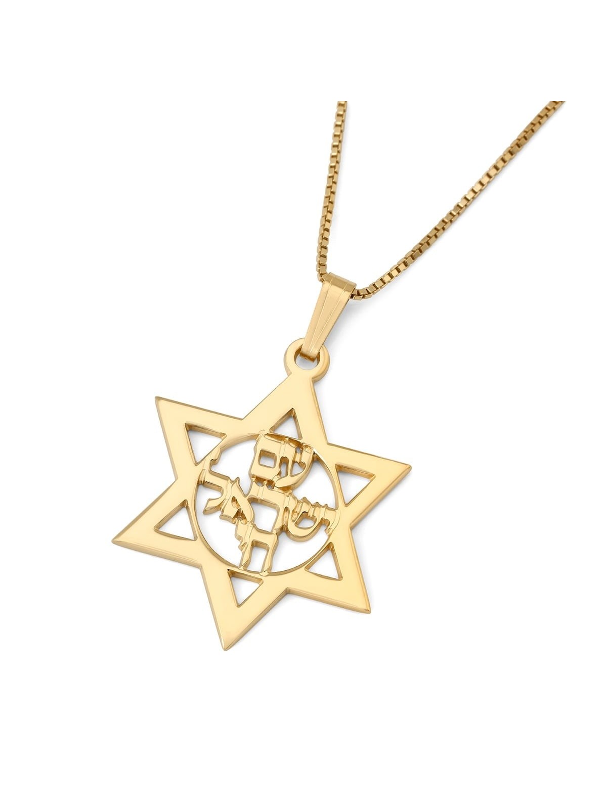 שרשרת מגן דוד לשני המינים ועם ישראל חי - כסף או זהב פלא
